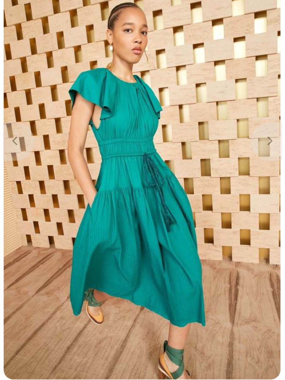 Ulla Johnson Teal Green Midi Dress
